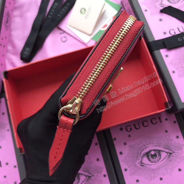 Gucci錢包 古馳新款拉鏈女錢包 瑪格麗特皇后拉鏈包系列 476069黑色拼色全皮  gdj1112